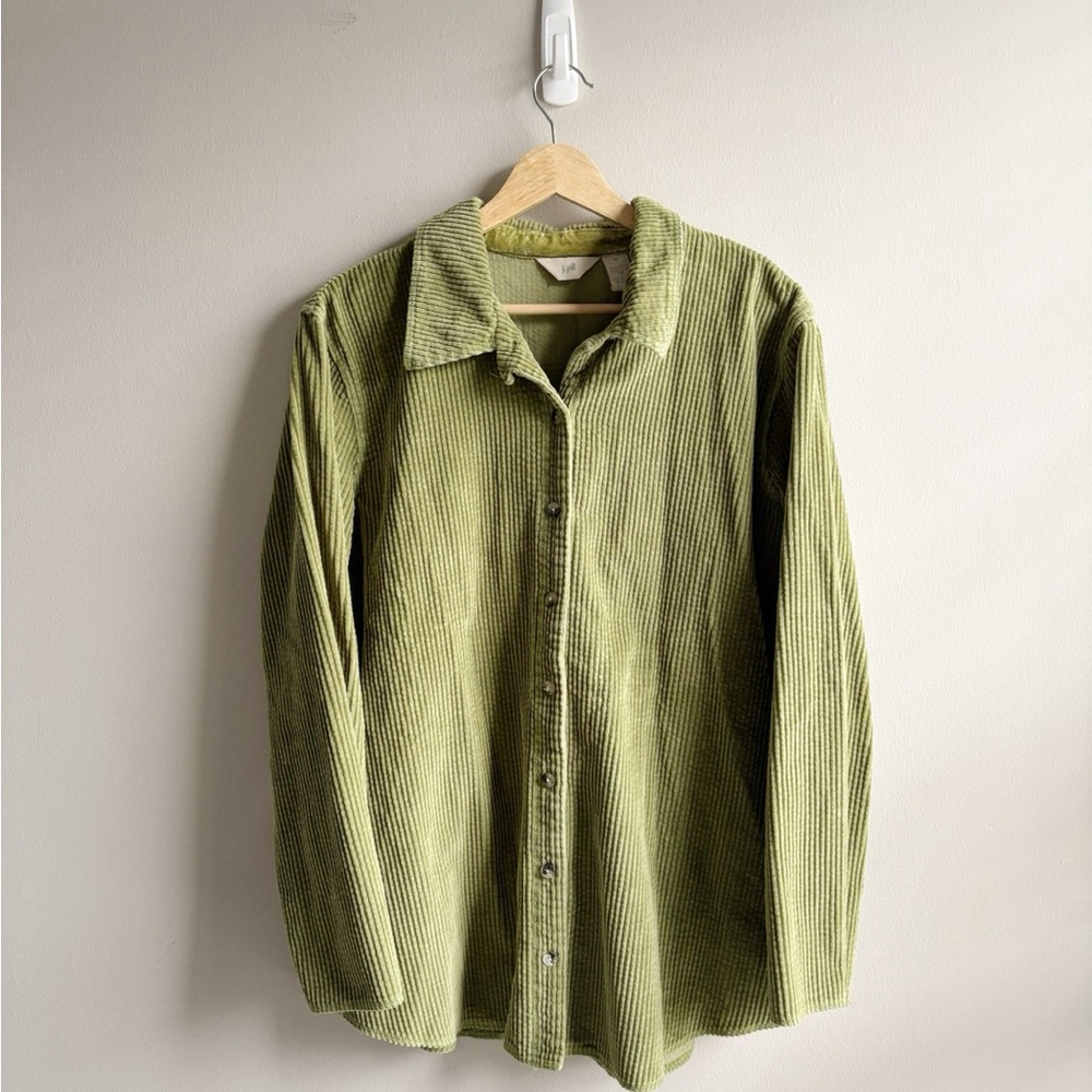 Chartreuse Green Corduroy Shacket J Jill Size Medium